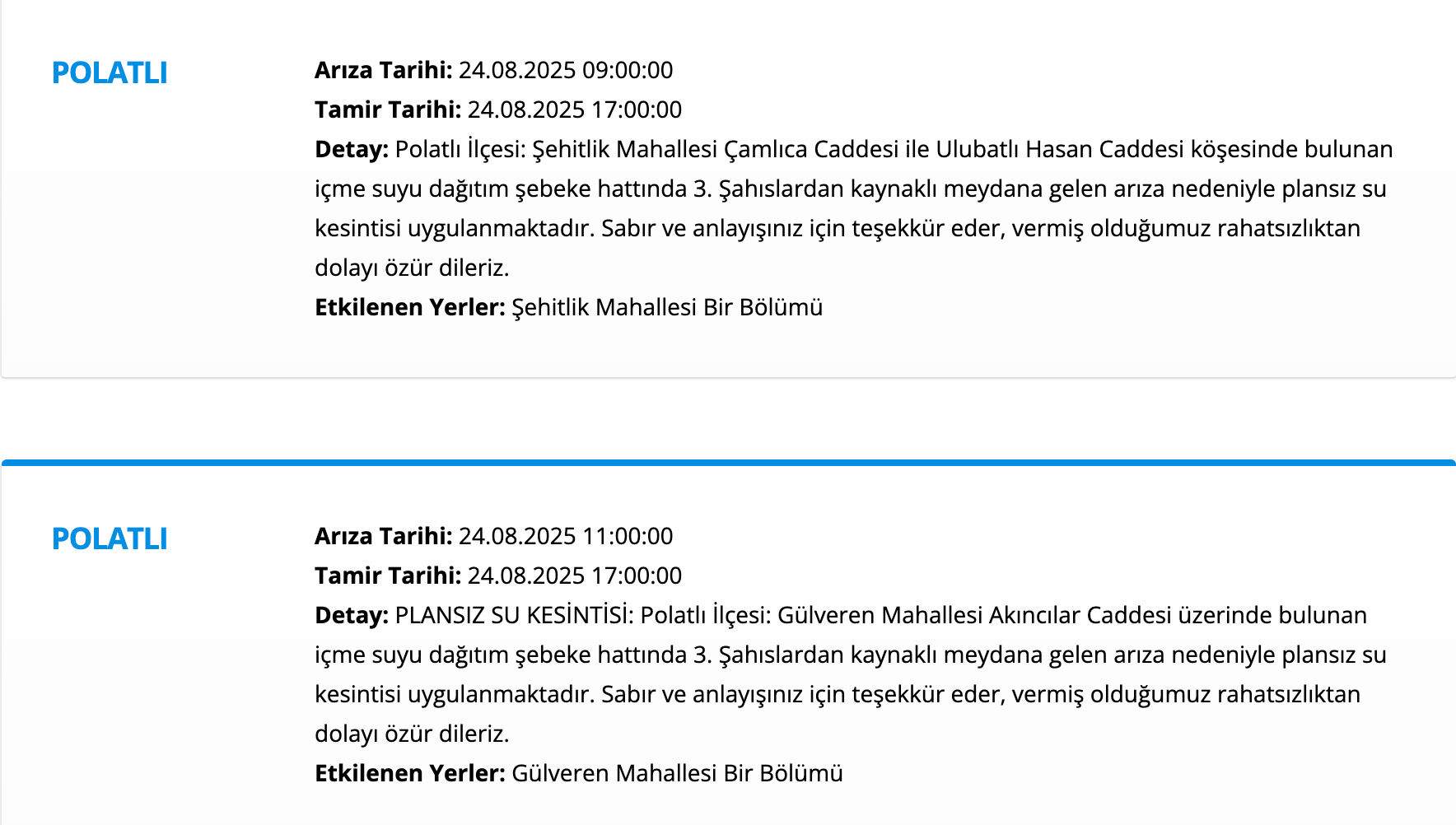 ASKİ duyurdu! Ankara su kesintisi listesi paylaşıldı! Polatlı, Yenimahalle, Sincan, Akyurt ve Çankaya'da sular saat kaçta gelecek? - 2. Resim