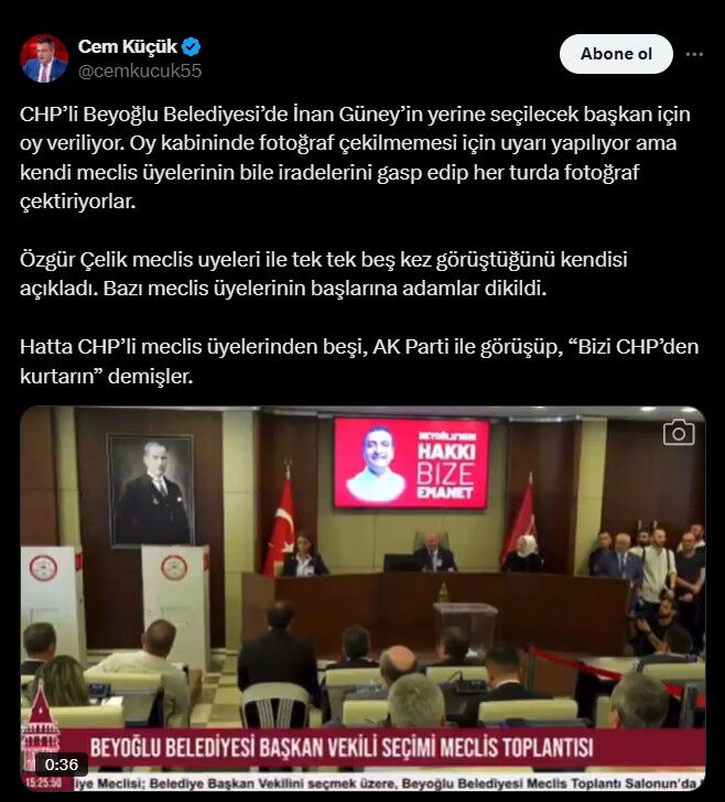 Beyoğlu Belediye Başkanvekili seçiminde olay iddia!