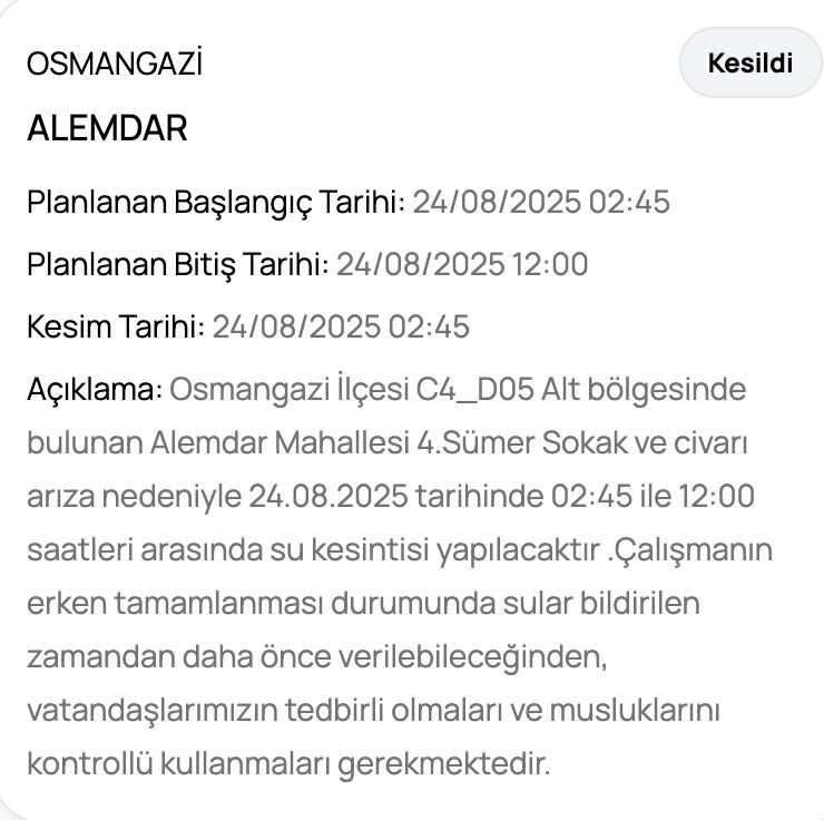 Bursa Karacabey su kesintisi: BUSKİ duyurdu, Bursa'da sular ne zaman, saat kaçta gelecek? - 5. Resim