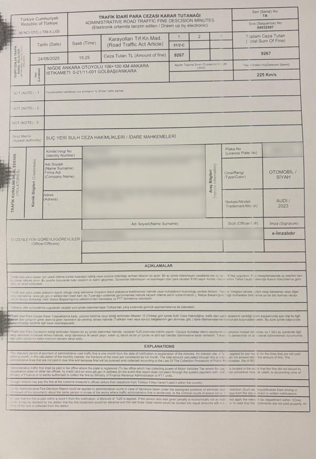 Bakan Uraloğlu'na 9 bin 267 liralık aşırı hız cezası! "Kendimi ihbar etmiş oldum" - 1. Resim