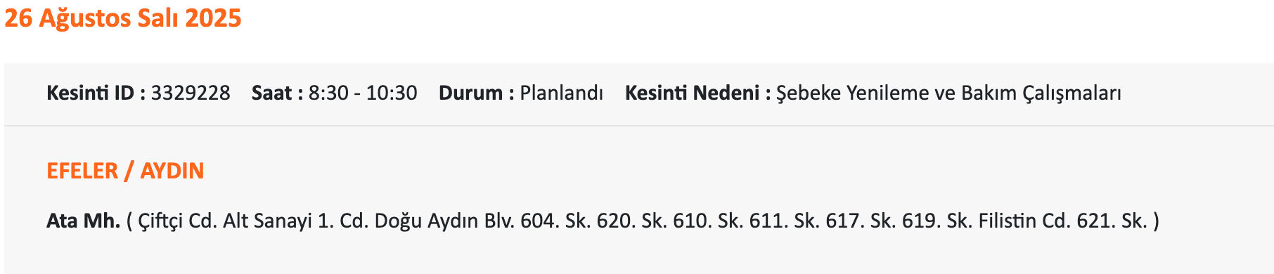 Didim elektrik kesintisi sorgulama! 25-26 Ağustos Aydın'da elektrikler ne zaman gelecek? - 5. Resim
