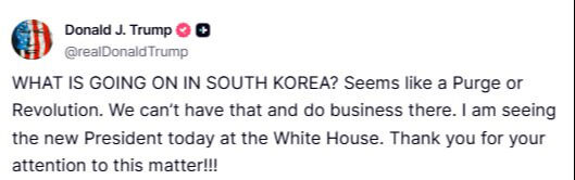 Güney Kore’de neler oluyor? Trump’tan devrim imasi! Güney Kore’de neler oluyor? Trump’tan devrim imasi! - 1. Resim