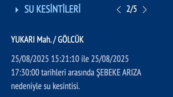 Kartepe su kesintisi listesi paylaşıldı! Kocaeli'de sular ne zaman, saat kaçta gelecek? - 4. Resim