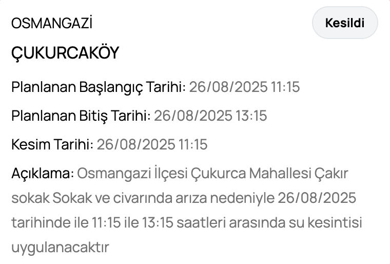 Bursa su kesintisi: 26 Ağustos Bursa'nın hangi ilçelerinde su kesintisi olacak? BUSKİ listeyi paylaştı - 11. Resim