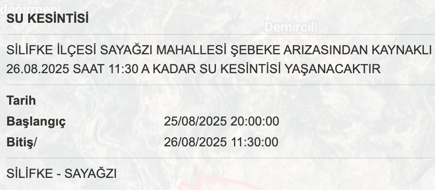 MESKİ su kesinti listesi! Mersin'de sular ne zaman, saat kaçta gelecek? Erdemli, Silifke, Toroslar, Yenişehir su kesintisi sorgulama... - 4. Resim