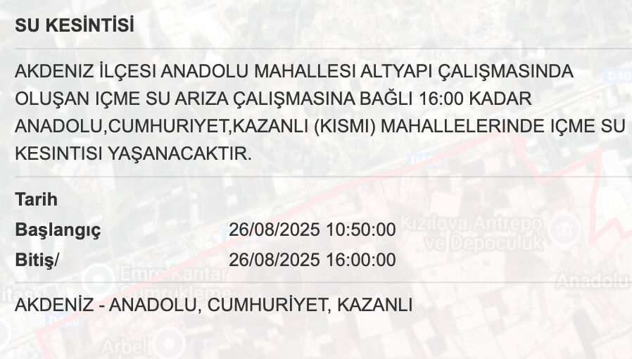 MESKİ su kesinti listesi! Mersin'de sular ne zaman, saat kaçta gelecek? Erdemli, Silifke, Toroslar, Yenişehir su kesintisi sorgulama... - 12. Resim