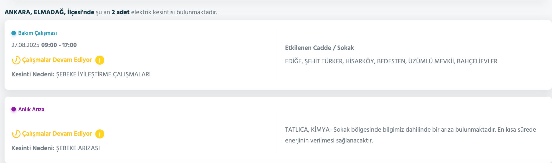 27 Ağustos Ankara elektrik kesintisi listesi! Çankaya, Etimesgut, Gölbaşı, Keçiören'de elektrikler ne zaman gelecek? - 10. Resim