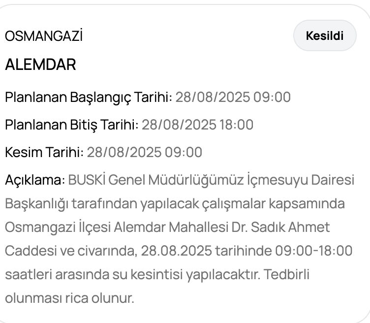 27 Ağustos Bursa su kesintisi! Bursa'da sular ne zaman, saat kaçta gelecek? - 7. Resim