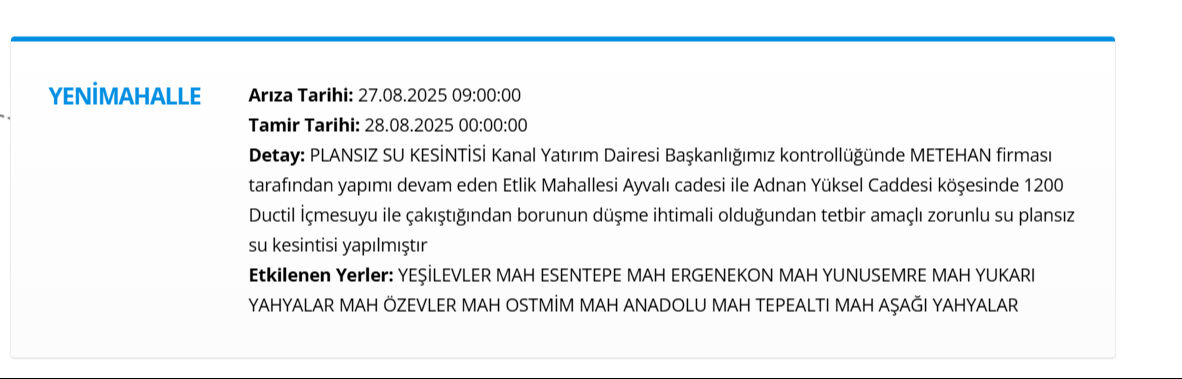 ASKİ Ankara su kesintisi 27 Ağustos 2025! Ankara'da sular ne zaman gelecek? - 3. Resim