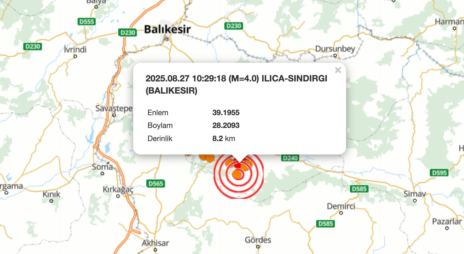 Balıkesir'de deprem mi oldu? 27 Ağustos son dakika depremler listesi - 2. Resim