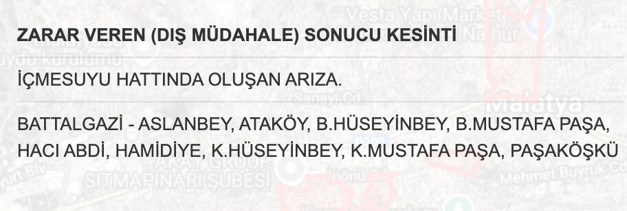 Malatya su kesintisi: MASKİ duyurdu! Battalgazi ve Yeşilyurt'ta sular ne zaman gelecek? - 6. Resim