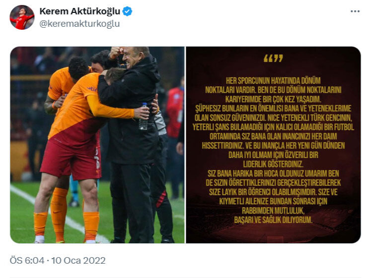 Galatasaray&rsquo;ı silen Kerem Akt&uuml;rkoğlu'na Terim cephesinden ses getiren tepki! Sosyal medya yıkıldı - 2. Resim