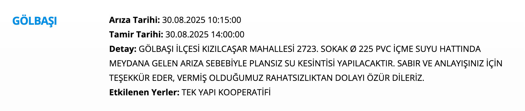 Ankara su kesintisi: Yenimahalle, Ke&ccedil;i&ouml;ren, Sincan, Yenimahalle....Ankara''da sular ne zaman, saat ka&ccedil;ta gelecek? - 9. Resim