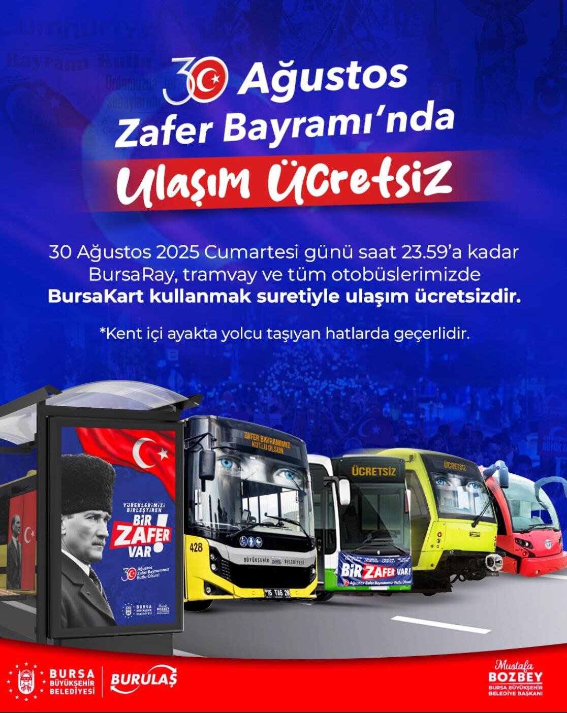 Bugün Bursa'da otobüsler ücretsiz mi? - 1. Resim