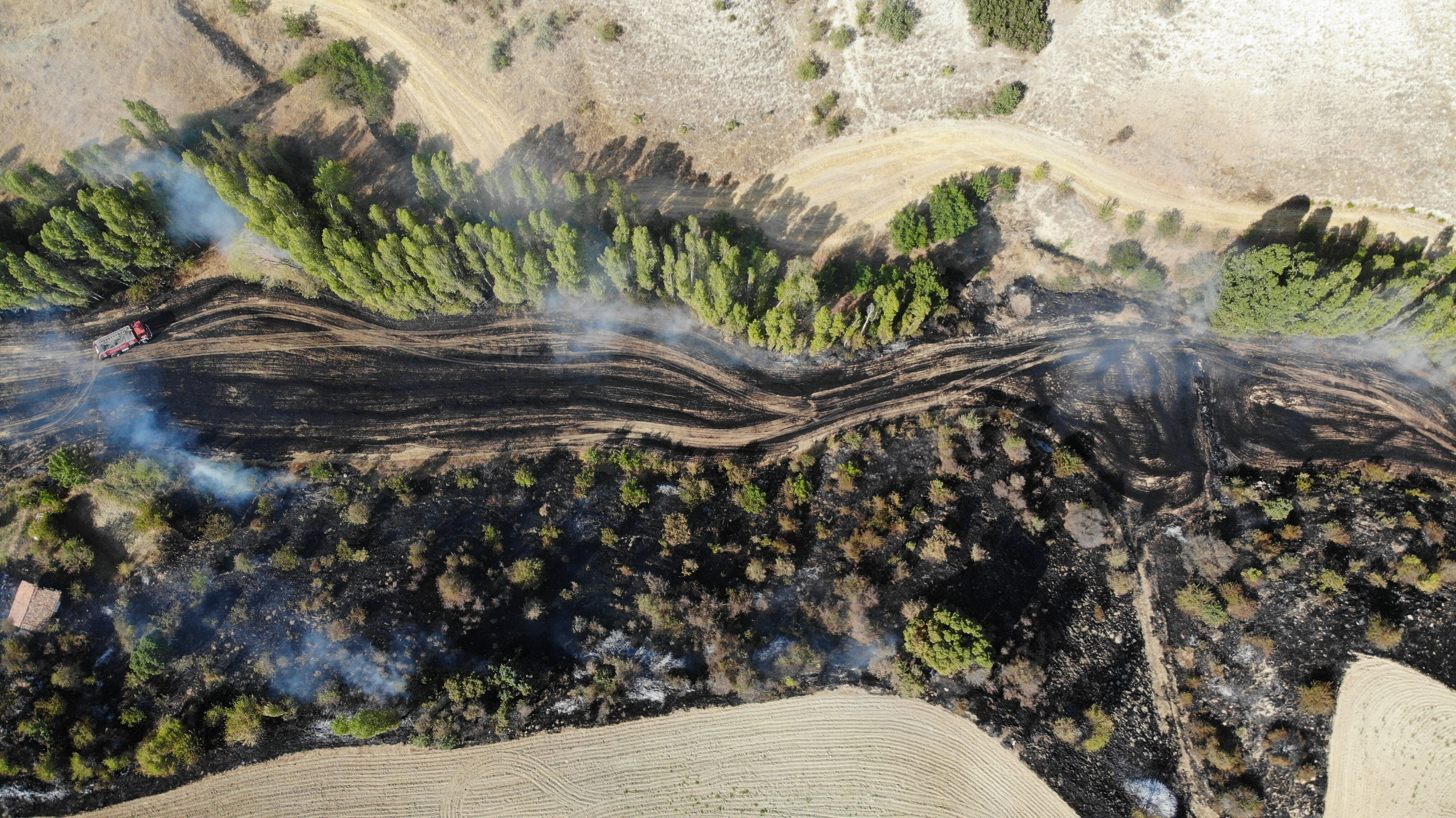 Tarlası bir anda alev aldı! Yangını söndürmeye çalışırken yaralandı - 1. Resim