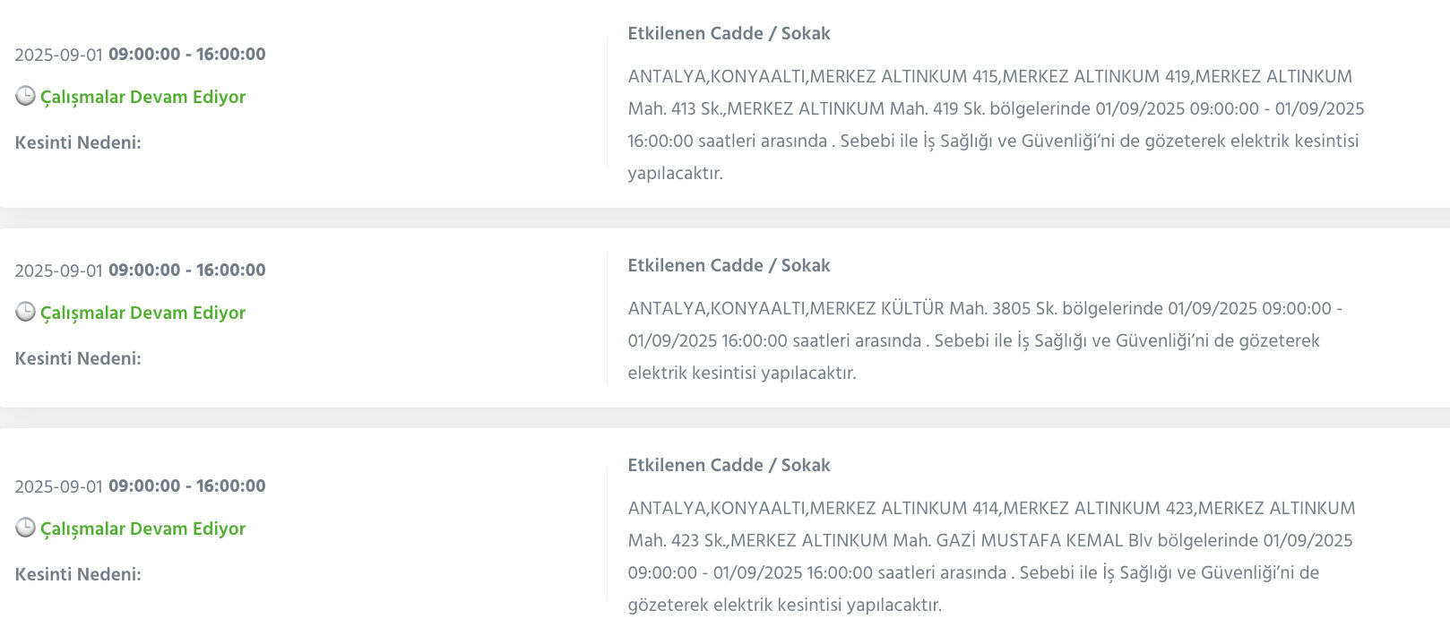 Antalya elektrik kesintisi 1-2 Eylül listesi! Antalya'da elektrikler ne zaman, saat kaçta gelecek? - 3. Resim