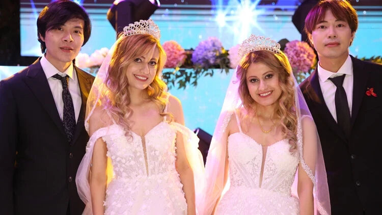 Kastamonulu ikizler Tayvan'a gelin gitti! Damatların dansı düğüne damga vurdu - 1. Resim