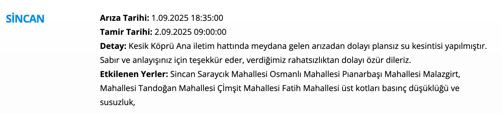 ASKİ su kesintisi sorgulama listesi! Ankara'da sular ne zaman gelecek? Sincan, Etimesgut, Keçiören.... - 5. Resim