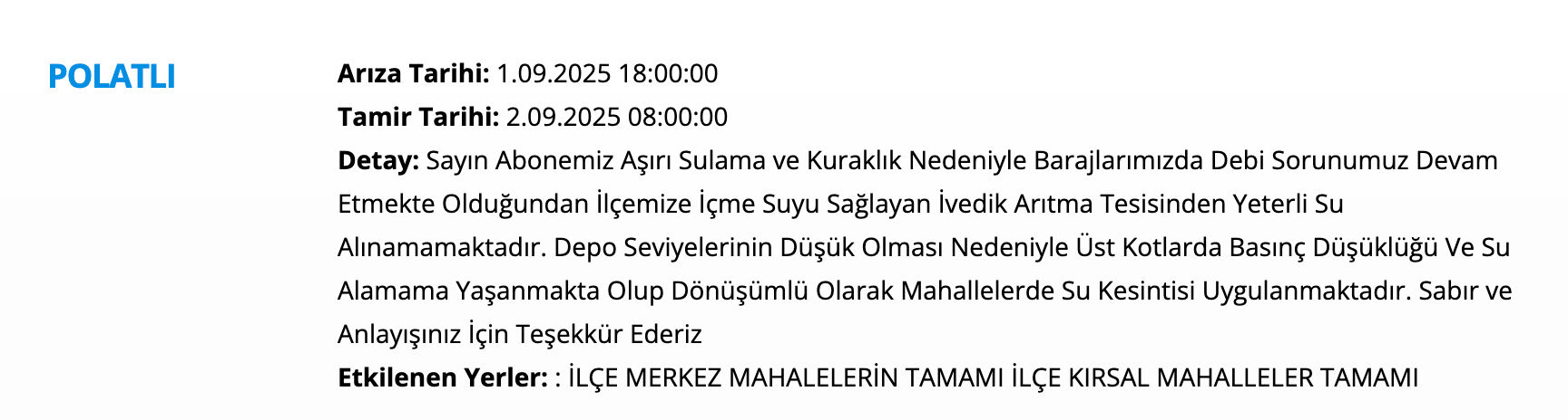 ASKİ su kesintisi sorgulama listesi! Ankara'da sular ne zaman gelecek? Sincan, Etimesgut, Keçiören.... - 3. Resim
