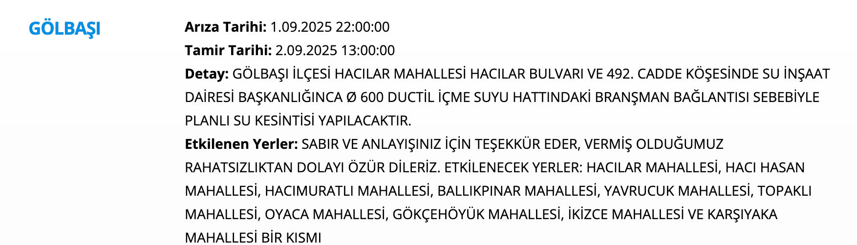 ASKİ su kesintisi sorgulama listesi! Ankara'da sular ne zaman gelecek? Sincan, Etimesgut, Keçiören.... - 10. Resim