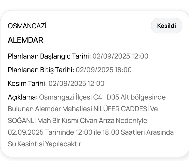 BUSKİ su kesintisi sorgulama! 2 Eylül'de Bursa'da sular ne zaman gelecek? BUSKİ su kesintisi sorgulama! 1 Eylül'de Bursa'da sular ne zaman gelecek? - 9. Resim
