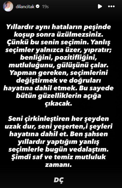 Dilan Çıtak’tan imalı paylaşım! ‘Bugün vedalaştım’ sözleri ayrılık İddialarını alevlendirdi - 2. Resim