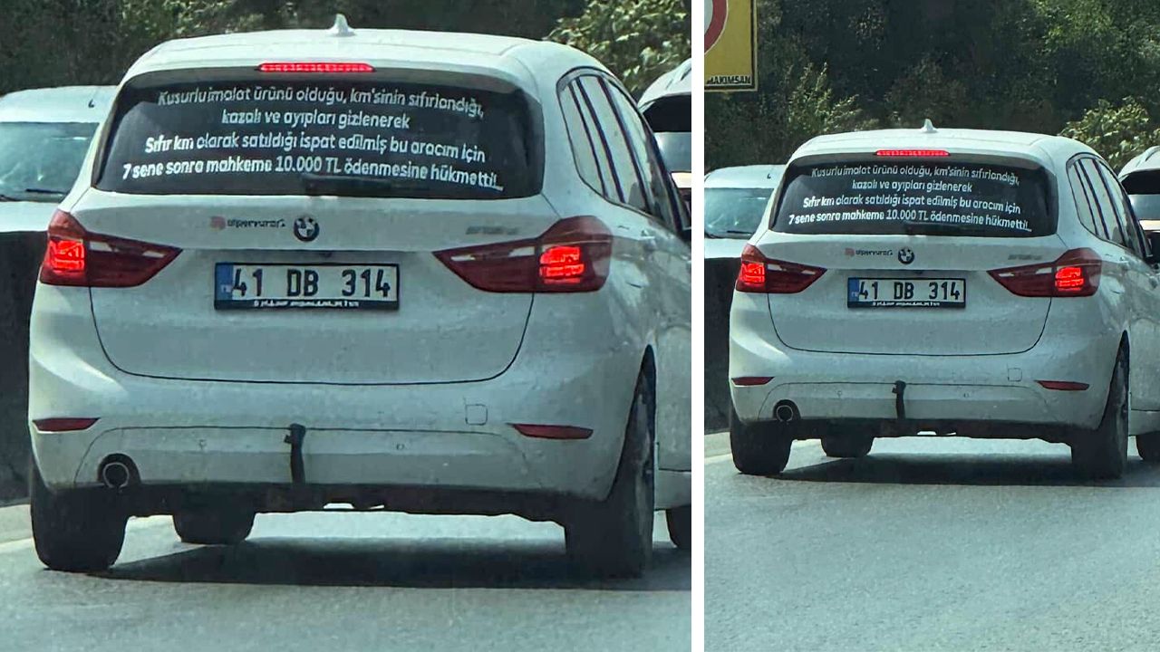 Sıfır kilometre diyerek aldığı araç kusurlu çıktı! Aracın arkasına astığı yazıyı gören bir daha baktı Sıfır kilometre diyerek aldığı araç kusurlu çıktı! Aracın arkasına astığı yazıyı gören bir daha baktı