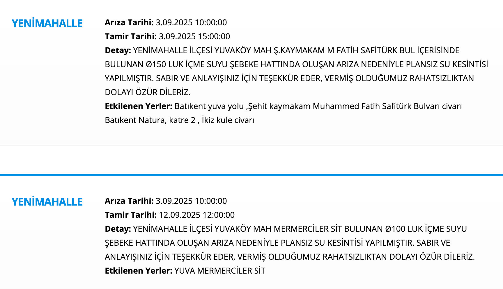 ASKİ 3 Eylül su kesintisi programı: Ankara'da sular ne zaman gelecek? Sincan, Beypazarı, Polatlı, Yenimahalle... - 13. Resim