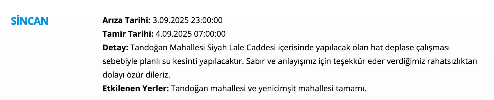 ASKİ 3 Eylül su kesintisi programı: Ankara'da sular ne zaman gelecek? Sincan, Beypazarı, Polatlı, Yenimahalle... - 9. Resim