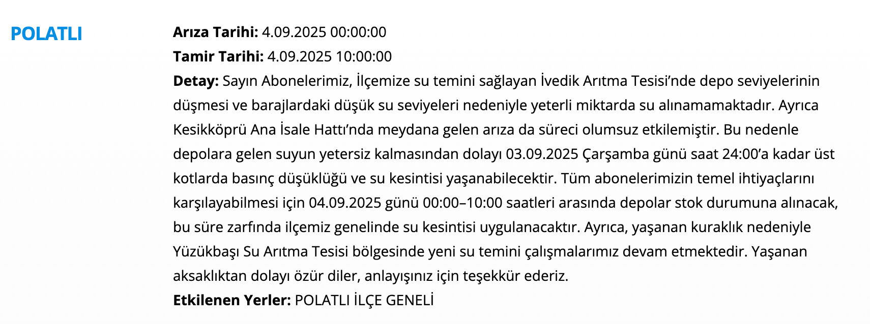 Ankara su kesintisi: ASKİ duyurdu, Ankara'da sular ne zaman, saat kaçta gelecek? Sincan, Polatlı, Pursaklar... - 3. Resim