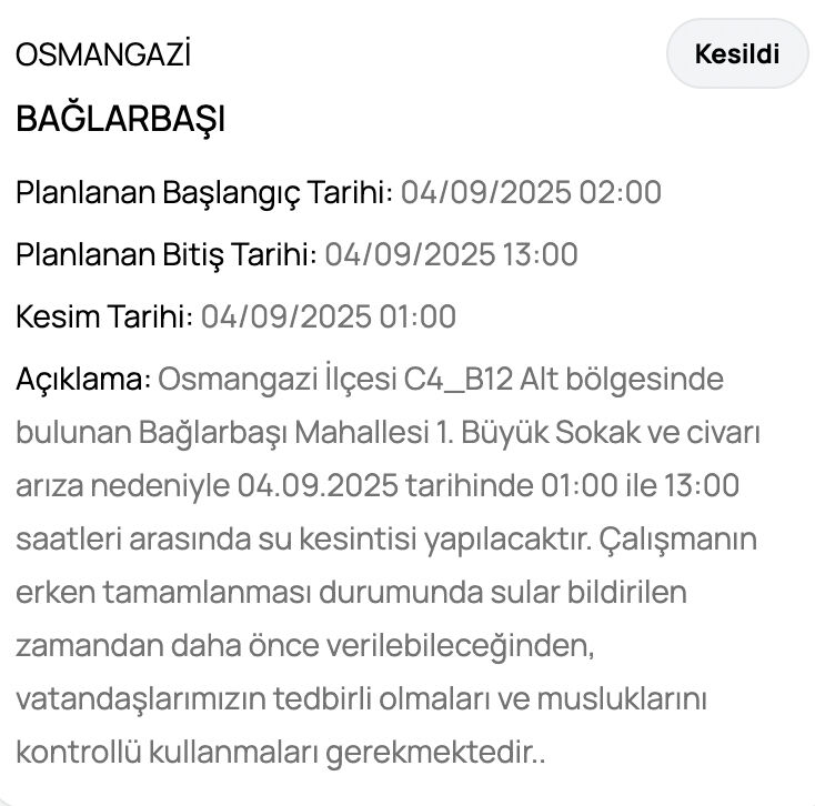 Bursa Osmangazi su kesintisi! BUSKİ su kesinti programını paylaştı! Bursa'da sular ne zaman gelecek? - 5. Resim