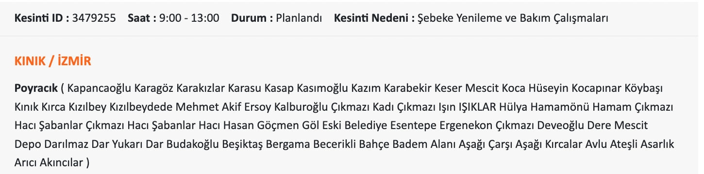 Gediz elektrik kesintisi! 4 Eylül İzmir'de elektrikler ne zaman, saat kaçta gelecek? Karşıyaka, Buca, Çeşme... - 10. Resim