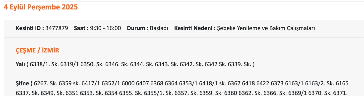Gediz elektrik kesintisi! 4 Eylül İzmir'de elektrikler ne zaman, saat kaçta gelecek? Karşıyaka, Buca, Çeşme... - 6. Resim