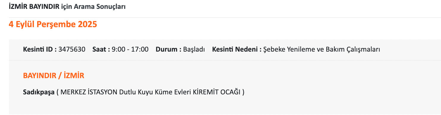 Gediz elektrik kesintisi! 4 Eylül İzmir'de elektrikler ne zaman, saat kaçta gelecek? Karşıyaka, Buca, Çeşme... - 4. Resim