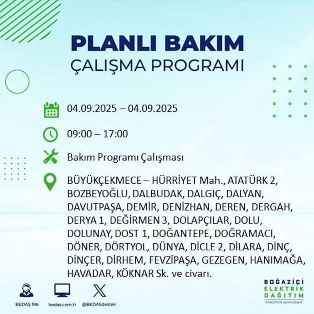İstanbul'un hangi ilçe ve mahallelerinde elektrikler kesilecek? BEDAŞ duyurdu! Karanlık 9 saat sürecek - 13. Resim
