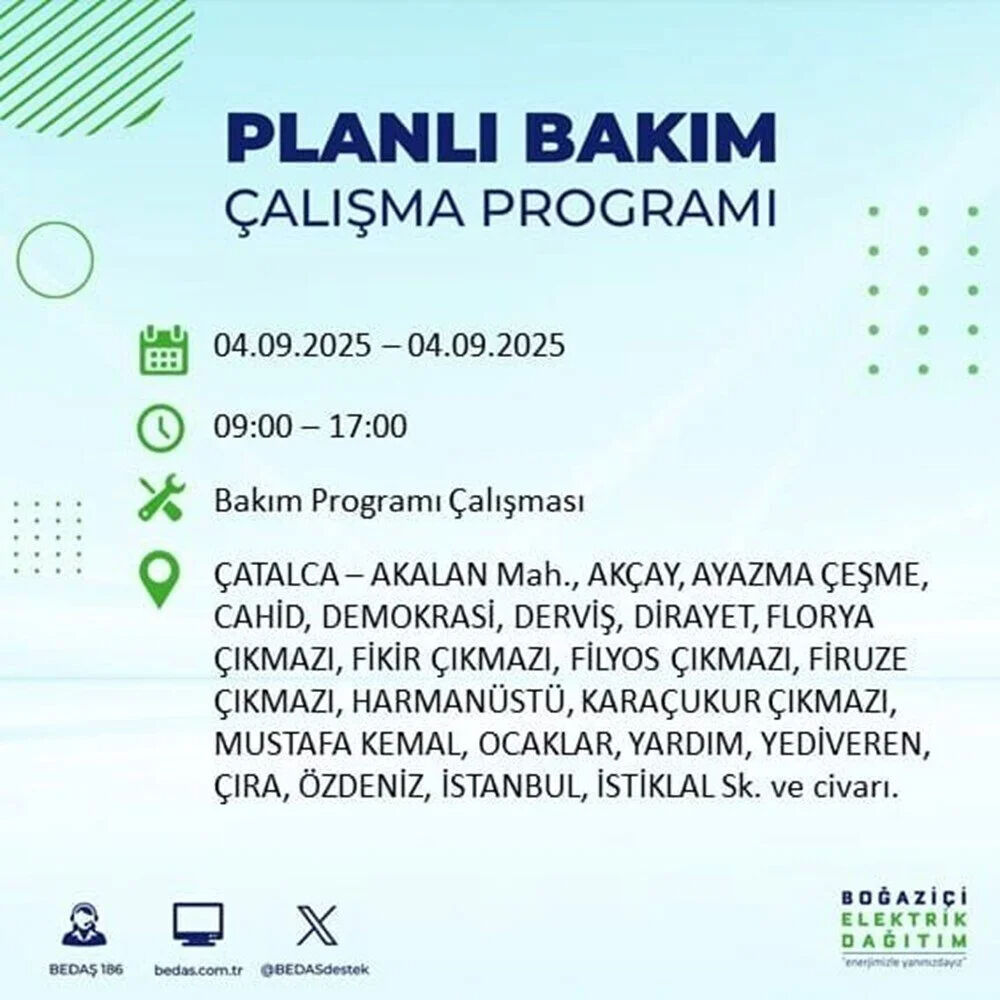 İstanbul'un hangi ilçe ve mahallelerinde elektrikler kesilecek? BEDAŞ duyurdu! Karanlık 9 saat sürecek - 18. Resim