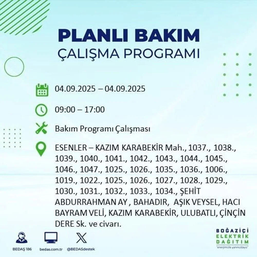 İstanbul'un hangi ilçe ve mahallelerinde elektrikler kesilecek? BEDAŞ duyurdu! Karanlık 9 saat sürecek - 20. Resim