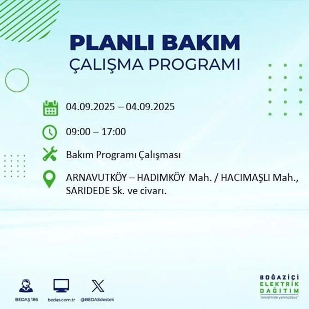 İstanbul'un hangi ilçe ve mahallelerinde elektrikler kesilecek? BEDAŞ duyurdu! Karanlık 9 saat sürecek - 1. Resim
