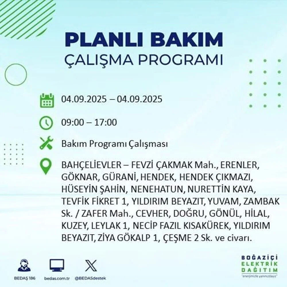 İstanbul'un hangi ilçe ve mahallelerinde elektrikler kesilecek? BEDAŞ duyurdu! Karanlık 9 saat sürecek - 7. Resim