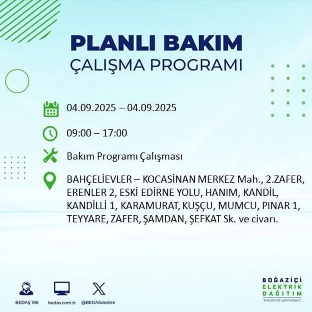 İstanbul'un hangi ilçe ve mahallelerinde elektrikler kesilecek? BEDAŞ duyurdu! Karanlık 9 saat sürecek - 8. Resim
