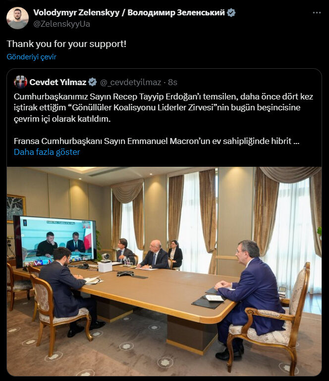 Ukrayna Devlet Başkanı Zelenskiy, desteklerinden dolayı Türkiye'ye teşekkür etti - 2. Resim