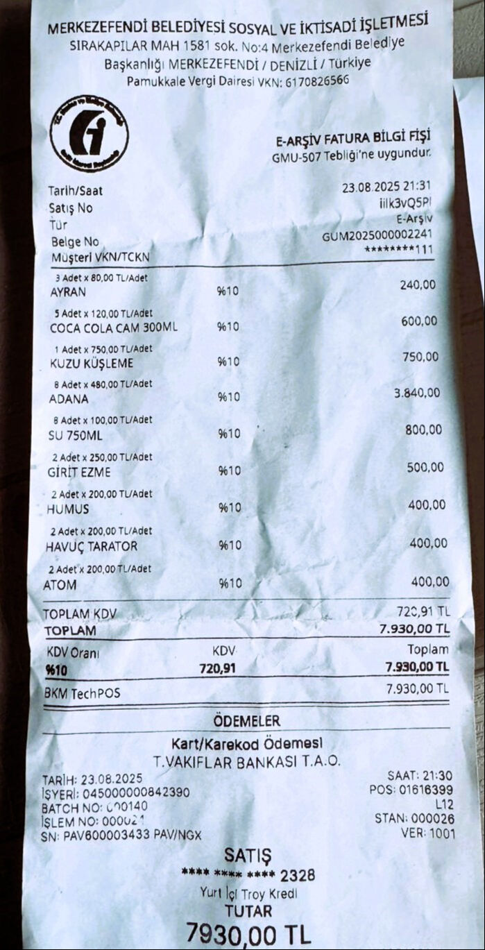 Belediye tesisinde yediği yemek kursağında kaldı! Bu nasıl soygun - 2. Resim