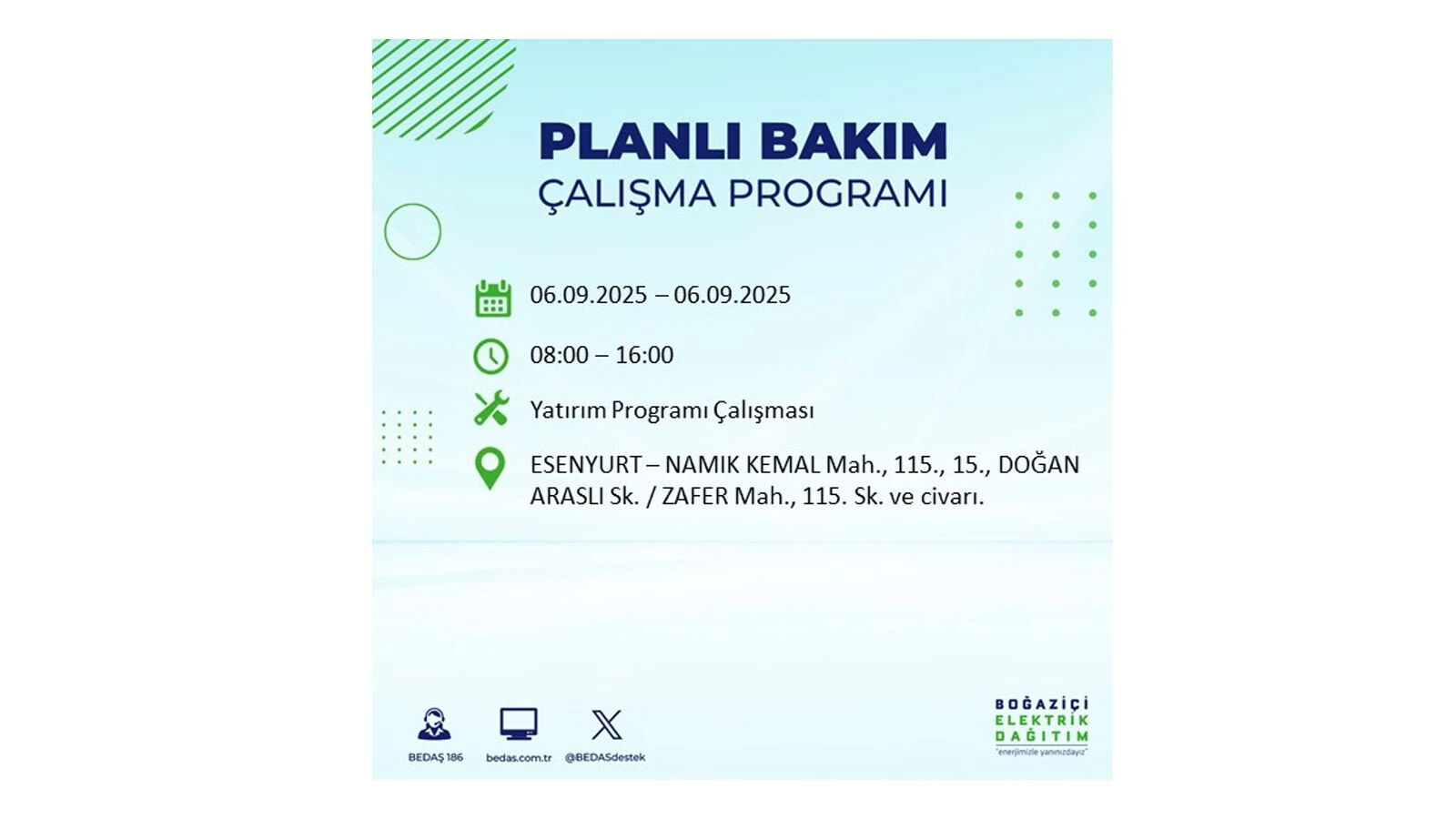 İstanbul elektrik kesintisi sorgulama: BEDAŞ 8 saatlik kesintiyi duyurdu, İstanbul'da elektrikler ne zaman gelecek? - 15. Resim