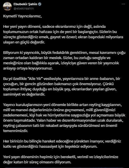 Yalan habere geçit yok! RTÜK Başkanı Ebubekir Şahin'den açıklama RTÜK Başkanı Ebubekir Şahin'den açıklama: Yalan habere geçit yok - 1. Resim