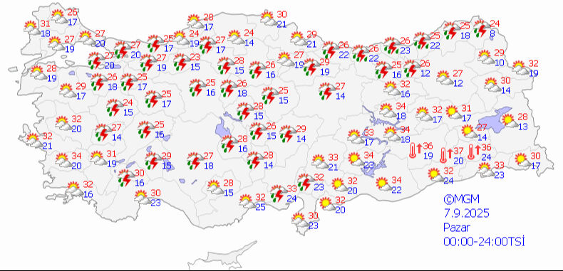 Pazar planı yapanlar dikkat! Meteoroloji'den 4 kente sarı kodlu uyarı Pazar planı yapanlar dikkat! Meteoroloji'den 4 kente sarı kodlu uyarı - 1. Resim