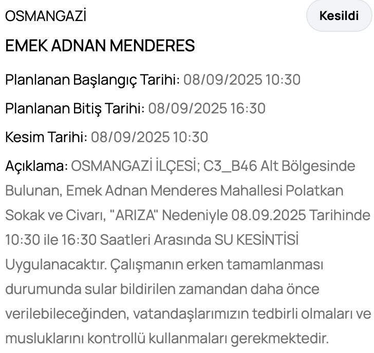Bursa Nilüfer su kesintisi: Bursa'da sular ne zaman gelecek? Osmangazi, Yıldırım.... Bursa Nilüfer su kesintisi: Bursa'da sular ne zaman gelecek? Osmangazi, Yıldırım.... - 8. Resim