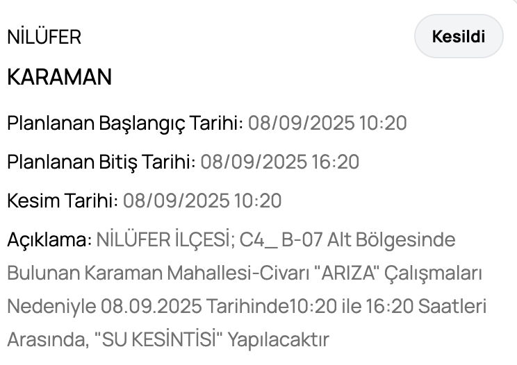 Bursa Nilüfer su kesintisi: Bursa'da sular ne zaman gelecek? Osmangazi, Yıldırım.... Bursa Nilüfer su kesintisi: Bursa'da sular ne zaman gelecek? Osmangazi, Yıldırım.... - 2. Resim