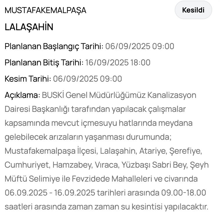 Bursa Nilüfer su kesintisi: Bursa'da sular ne zaman gelecek? Osmangazi, Yıldırım.... Bursa Nilüfer su kesintisi: Bursa'da sular ne zaman gelecek? Osmangazi, Yıldırım.... - 6. Resim