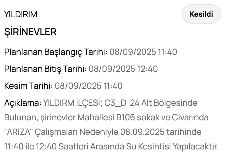 Bursa Nilüfer su kesintisi: Bursa'da sular ne zaman gelecek? Osmangazi, Yıldırım.... Bursa Nilüfer su kesintisi: Bursa'da sular ne zaman gelecek? Osmangazi, Yıldırım.... - 5. Resim