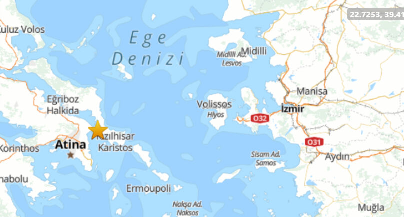 Ege Denizi'nde son dakika korkutan deprem! Türkiye ve Yunanistan'dan hissedildi Ege Denizi'nde son dakika korkutan deprem! Türkiye ve Yunanistan'dan hissedildi - 1. Resim